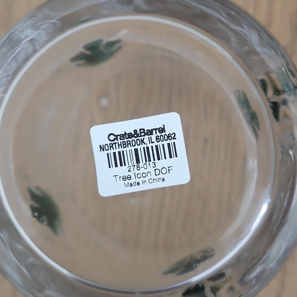 NWT Crate & Barrel Tree 15-Oz. Double Old Fashion Glass